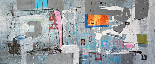 A119 Abstract Informalism Textured Oversized by Pavlovic Damian di D Pavlovic, Pittura in vendita su Singulart