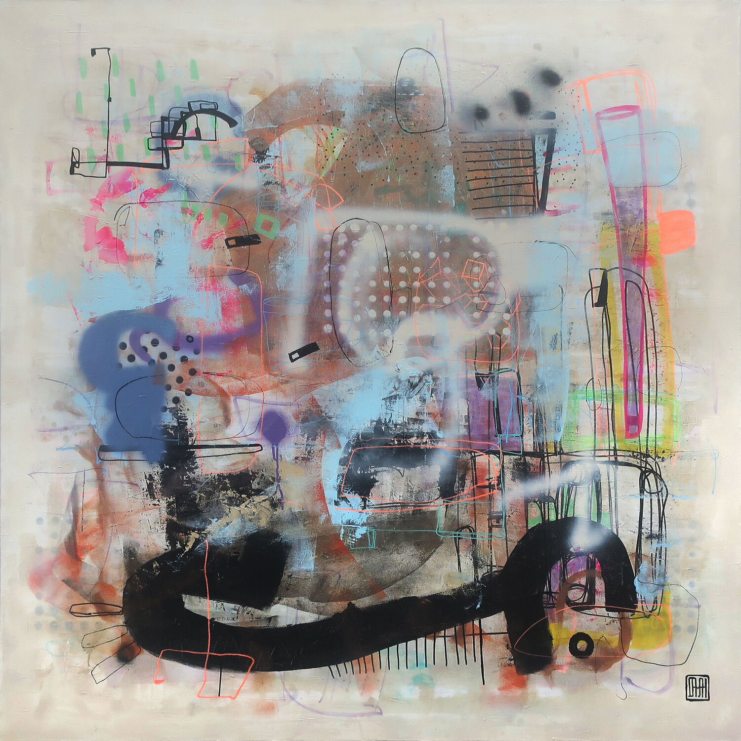 A277 Contemporary Abstract Informalism by Damian Pavlovic D Pavlovic Originalgemälde zu verkaufen