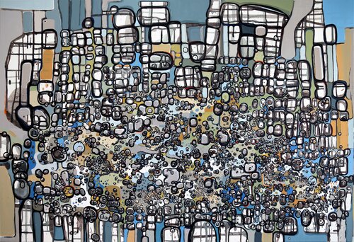 Cellular Cityscape di Fernando Jaramillo, Pittura in vendita su Singulart