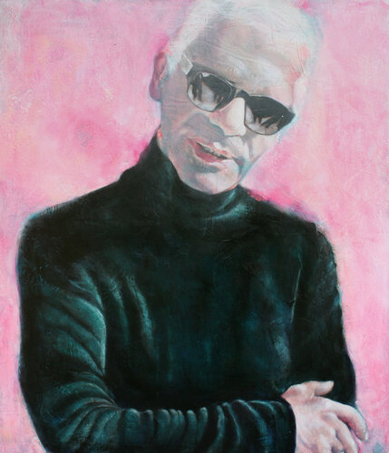 "Persönlichkeit beginnt dort, wo der Vergleich aufhört!" Karl Lagerfeld di Marion Rauter, Pittura in vendita su Singulart