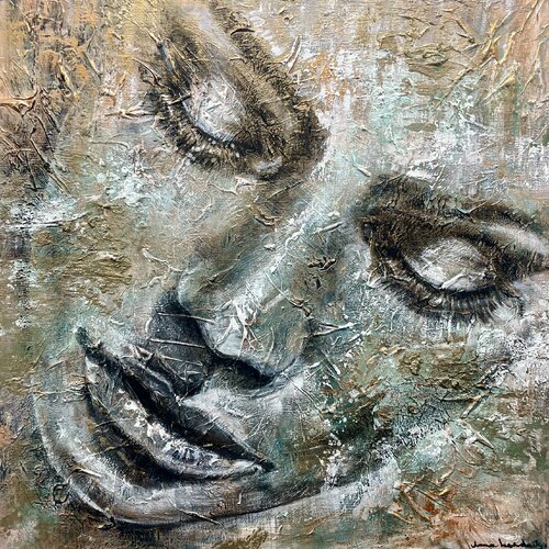 INFINITY- woman abstract portrait van Ilona Hendriks, Schilderij te koop op Singulart