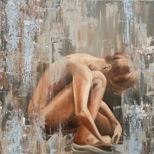 HOLD ME- female nude di Ilona Hendriks, Pittura in vendita su Singulart