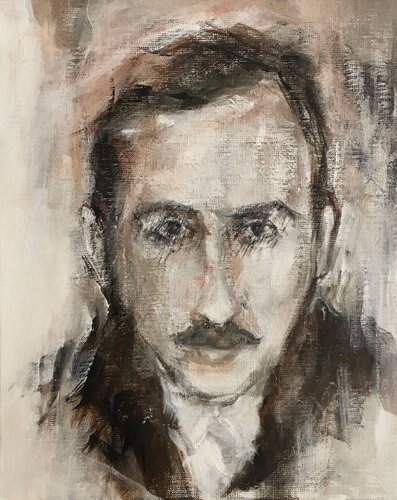 Stephan Zweig di Véronique Bourgeois-Noury, Pittura in vendita su Singulart