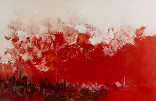 villes imaginaires:3 par Véronique Bourgeois-Noury, Peinture en vente sur Singulart