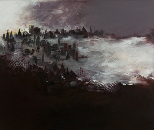 villes imaginaires:8 par Véronique Bourgeois-Noury, Peinture en vente sur Singulart