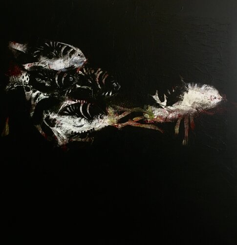 les poissons 1 van Véronique Bourgeois-Noury, Schilderij te koop op Singulart