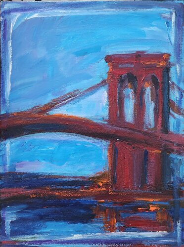 Archway to the City-Brooklyn Bridge von Kajal Zaveri, Malerei kaufen auf Singulart