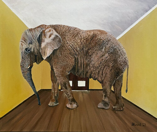 The Elephant in the Room de Tom Blood, Pintura a la venta en Singulart