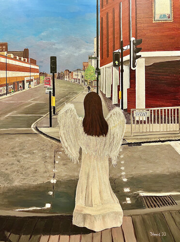 Angel Crossing di Tom Blood, Pittura in vendita su Singulart