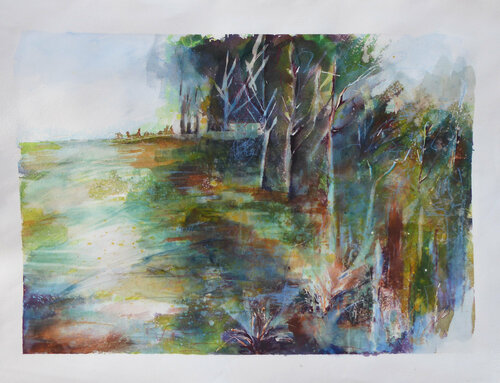 PAISAJE ABSTRACTO van Ana María González JIMÉNEZ, Werk op papier te koop op Singulart