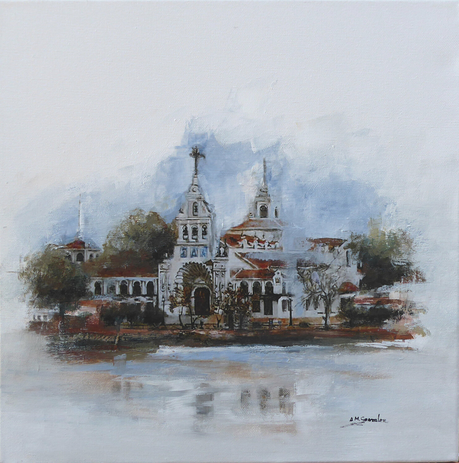 SEVILLA ERMITA DEL ROCIO Ana María González JIMÉNEZ Peinture originale à vendre