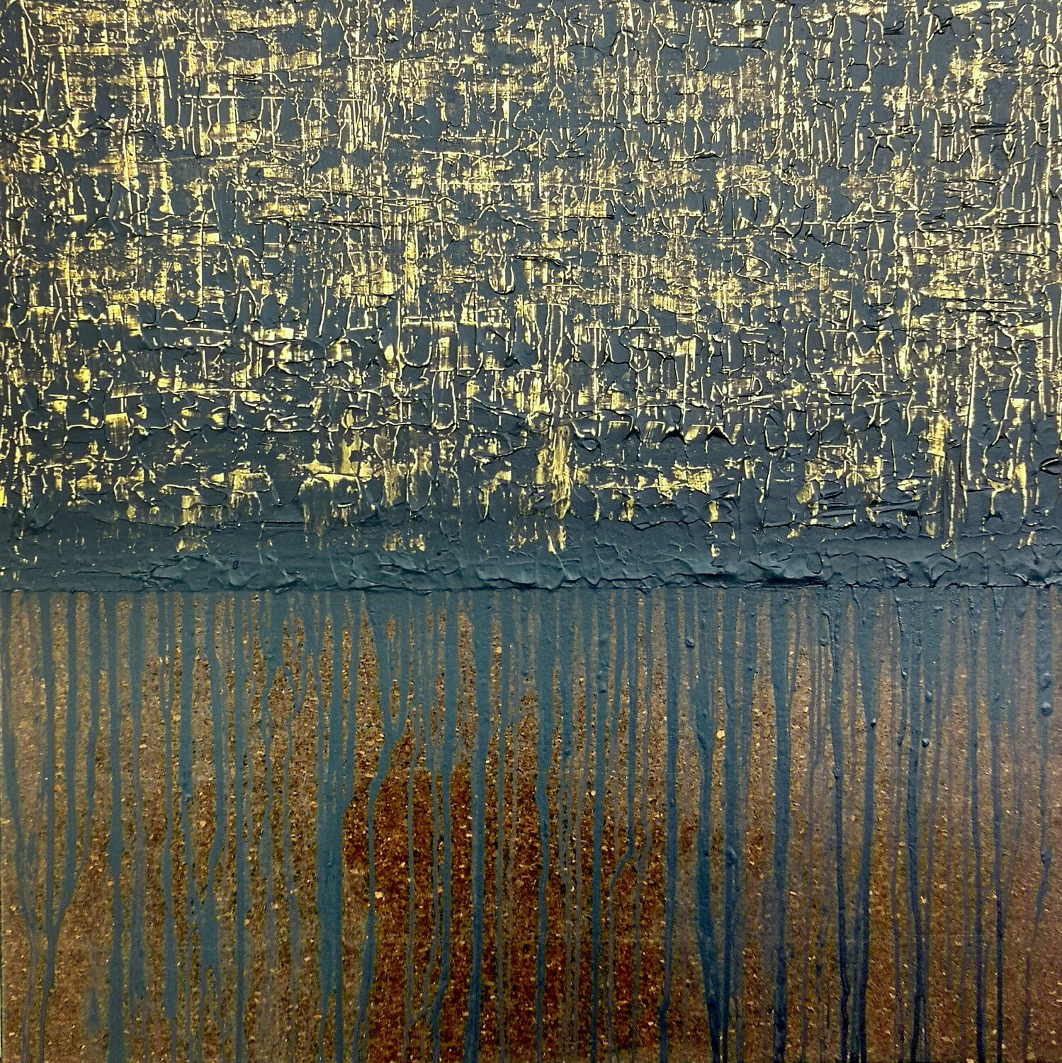 Black Gold No. 4 (On Cork) Carla Sá Fernandes Originalgemälde zu verkaufen