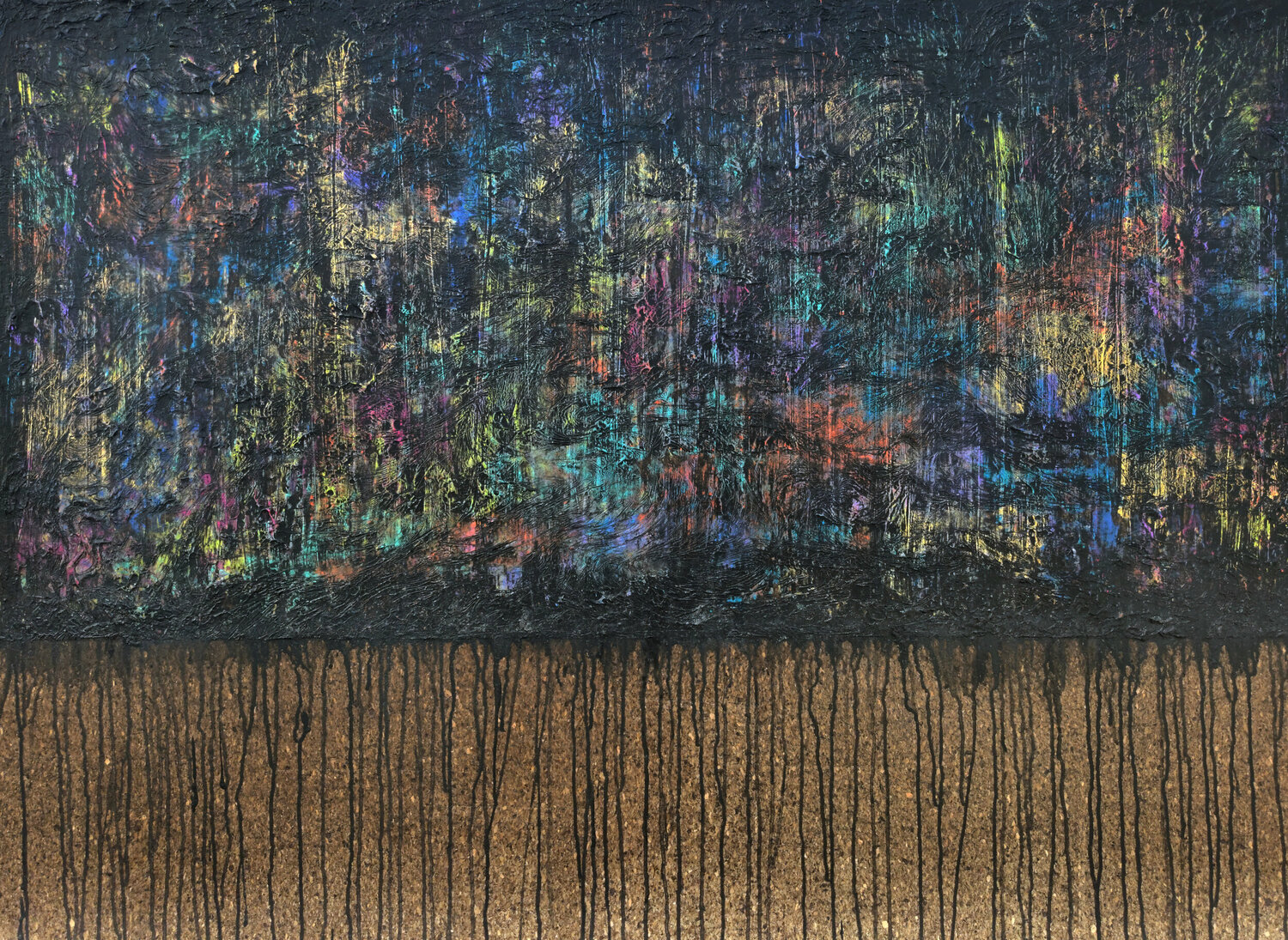 Black Variegated  No. 2 (On Cork) Carla Sá Fernandes Originalgemälde zu verkaufen