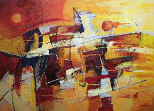 Geometrie del crepuscolo de Jeanfilip, Pintura a la venta en Singulart