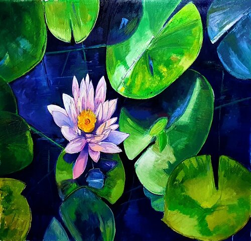 Le Ninfee di Ischia la Mortella de Jeanfilip, Pintura a la venta en Singulart