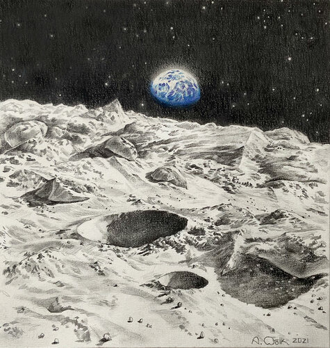 Earth Rising von Anne Wölk, Werk auf Papier kaufen auf Singulart