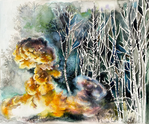 Inferno par Anne Wölk, Œuvre sur papier en vente sur Singulart