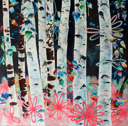 Floral Interference von Anne Wölk, Malerei kaufen auf Singulart