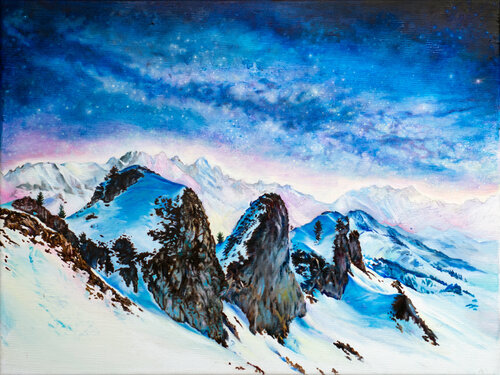 Winter silence par Anne Wölk, Peinture en vente sur Singulart