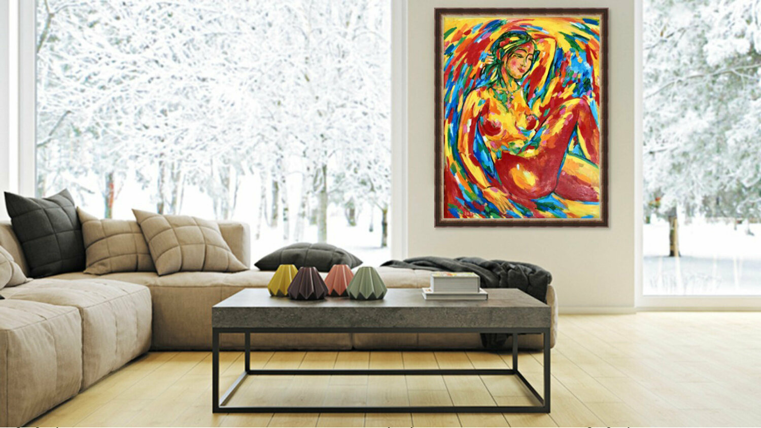 SUMMER DAY. NUDE - original oil painting, erotic art, female nude, hot