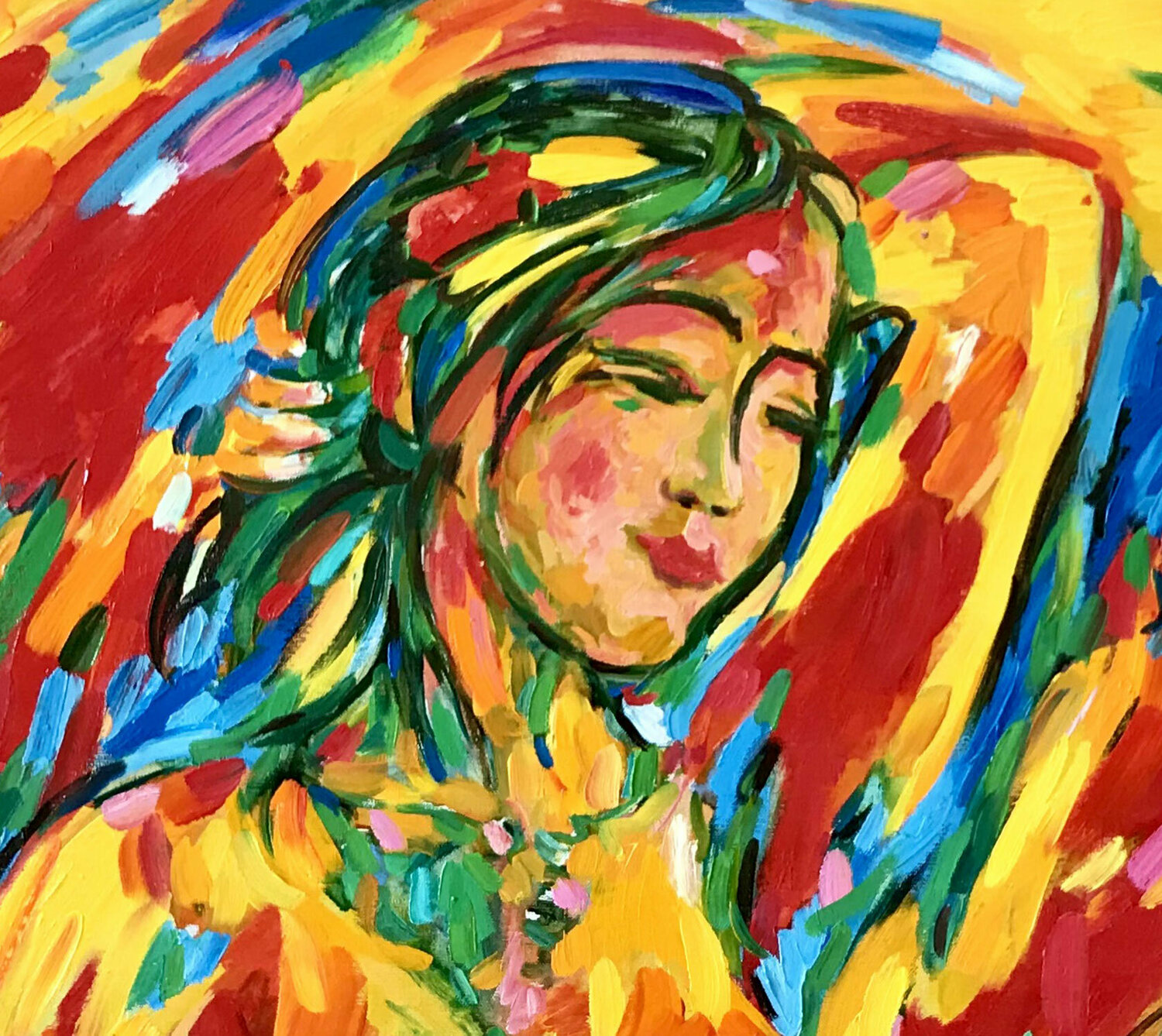 SUMMER DAY. NUDE - original oil painting, erotic art, female nude, hot