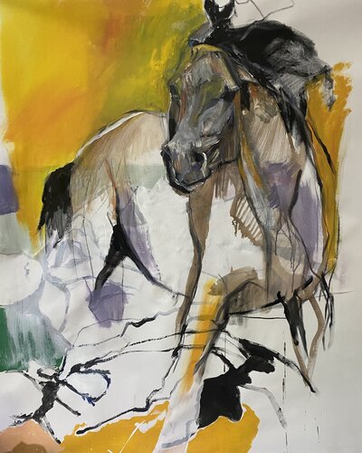 Caballón amarillo de Olga Armand Ugon, Pintura a la venta en Singulart