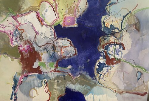 Abstracto caos azul de Olga Armand Ugon, Pintura a la venta en Singulart