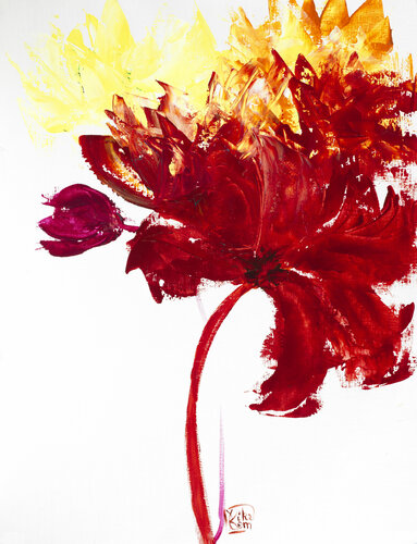 fleur imaginaire 51 par Joëlle Kem Lika, Œuvre sur papier en vente sur Singulart