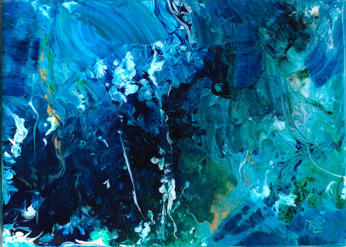 eclats d'écume 55 di Joëlle Kem Lika, Pittura in vendita su Singulart