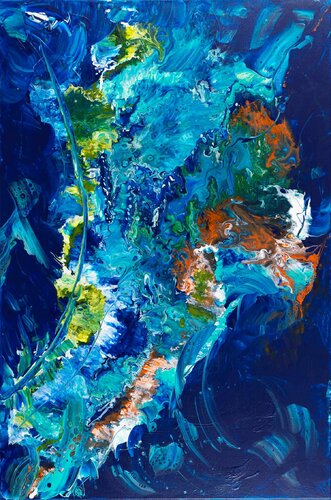eclats d'écume 60 di Joëlle Kem Lika, Pittura in vendita su Singulart