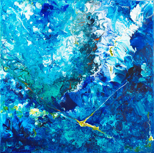 eclats d'écume 70 par Joëlle Kem Lika, Peinture en vente sur Singulart