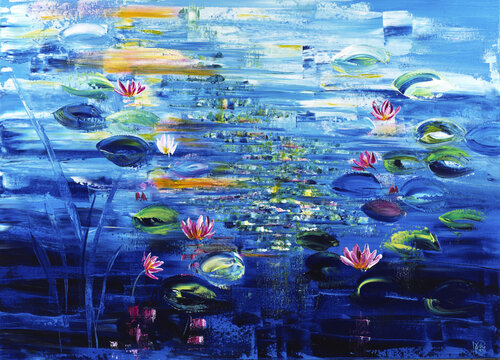 nymphéas 201 di Joëlle Kem Lika, Pittura in vendita su Singulart