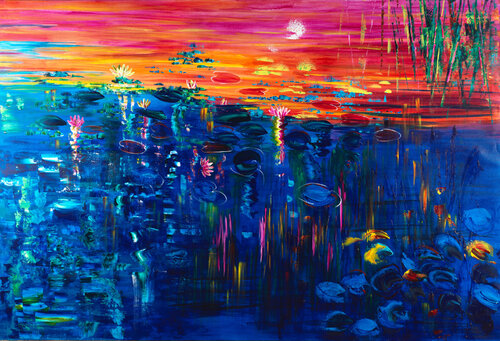 nymphéas 208 par Joëlle Kem Lika, Peinture en vente sur Singulart
