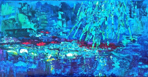 nymphéas 153 par Joëlle Kem Lika, Peinture en vente sur Singulart