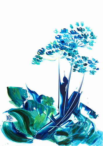 agapanthes 06 par Joëlle Kem Lika, Œuvre sur papier en vente sur Singulart