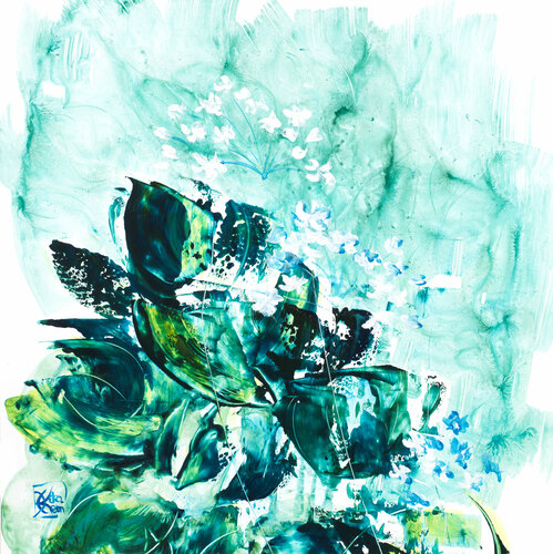 agapanthes 09 di Joëlle Kem Lika, Opera su carta in vendita su Singulart