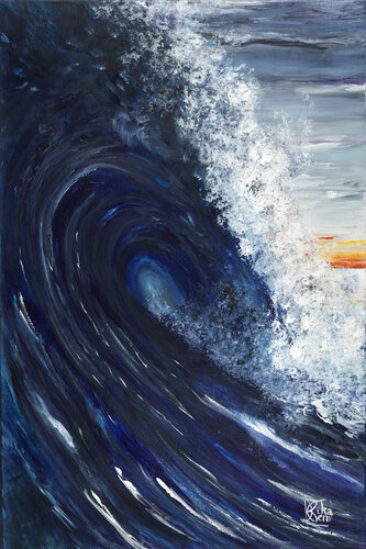 vague de nuit par Joëlle Kem Lika, Peinture en vente sur Singulart