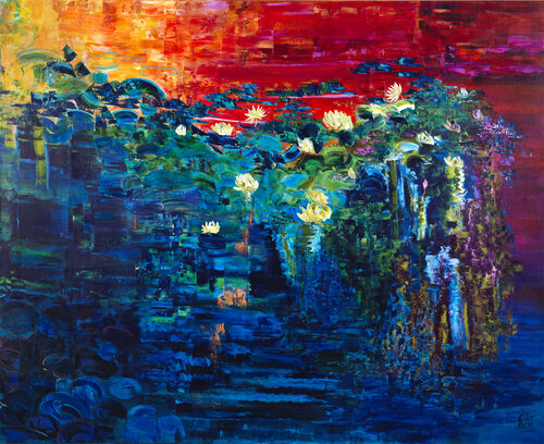 Nymphéas 85 par Joëlle Kem Lika, Peinture en vente sur Singulart