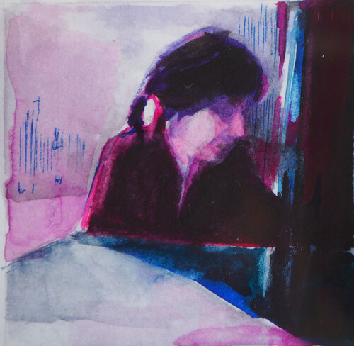 In café Cynthia Gregorová