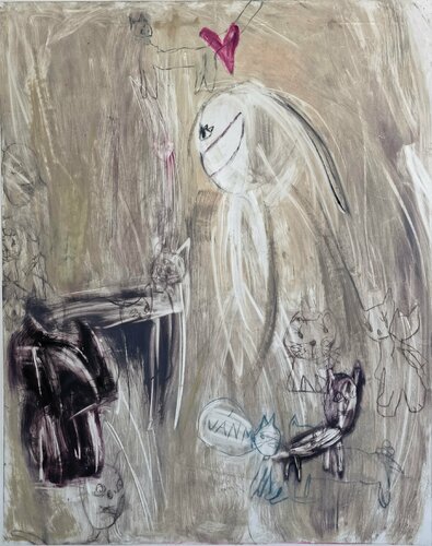 No title (I would like a kitty) by Cynthia Gregorová, 紙面作品 for Sale on Singulart
