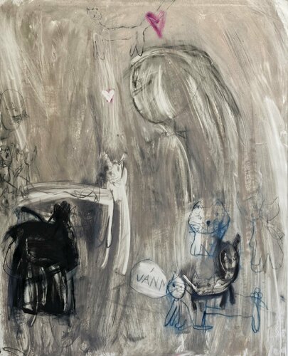 No title (I would like a kitty) by Cynthia Gregorová, Work on Paper for Sale on Singulart