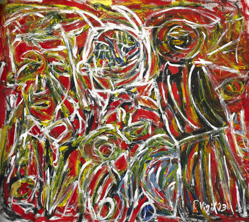 Senorita, Bull and the Matador von Peter Vigil, Malerei kaufen auf Singulart