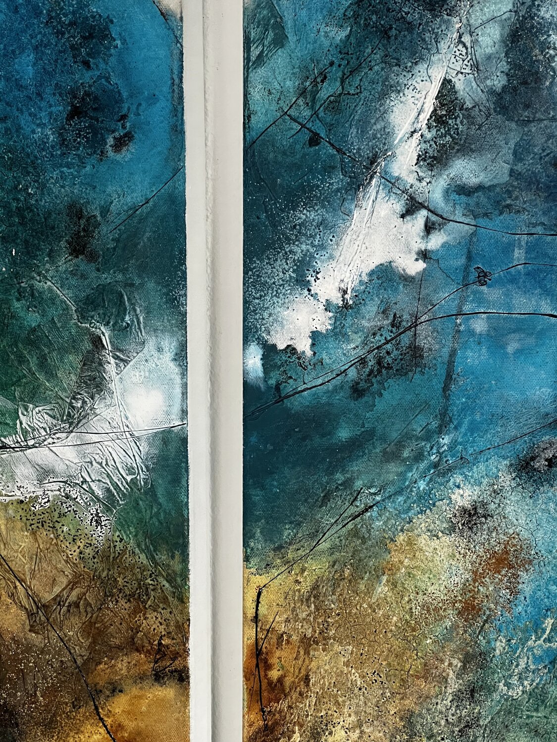 Ocean Serenity von Irène Gärtner (2023) Malerei Acryl, Collage auf