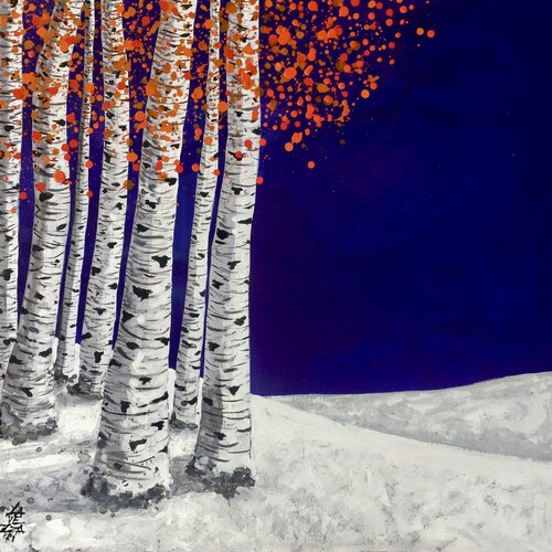 LA COLINA DE LOS ABEDULES di Gabriela Lavezzari, Pittura in vendita su Singulart