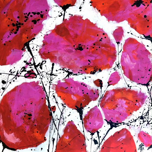 FLEURS ROSES di Gabriela Lavezzari, Pittura in vendita su Singulart