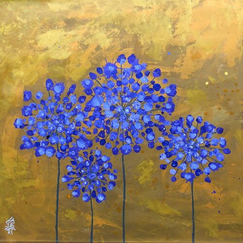 AGAPANTHUS 2 par Gabriela Lavezzari, Peinture en vente sur Singulart