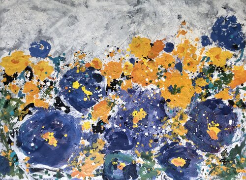 WINTER FLOWERS par Gabriela Lavezzari, Peinture en vente sur Singulart
