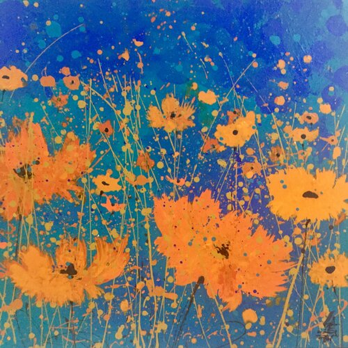 ORANGE COSMIC 2 di Gabriela Lavezzari, Pittura in vendita su Singulart