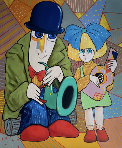 Trumpet player van Ta Byrne, Schilderij te koop op Singulart