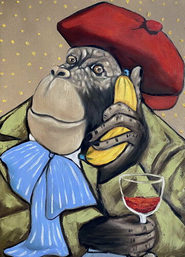 Boss getting bad news di Ta Byrne, Pittura in vendita su Singulart